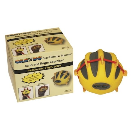 Cando International Cando 10-2290 Digi-Extend N Squeeze Hand Exerciser; Yellow - Large & Extra Light 142720